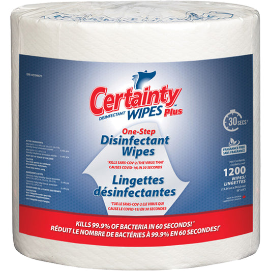 Plus Disinfectant Wipes, 8" x 6", 1200 Count