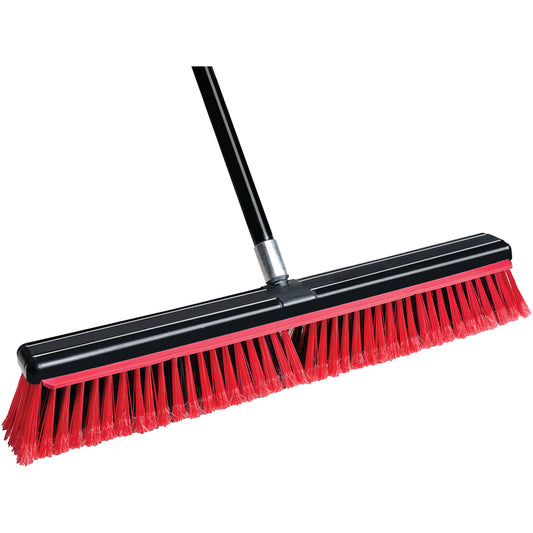 Squeegee Broom with Handle, 24", Medium, PVC Bristles