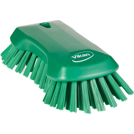 Hand Brush, Extra Stiff Bristles, 9-1/10" Long, Green