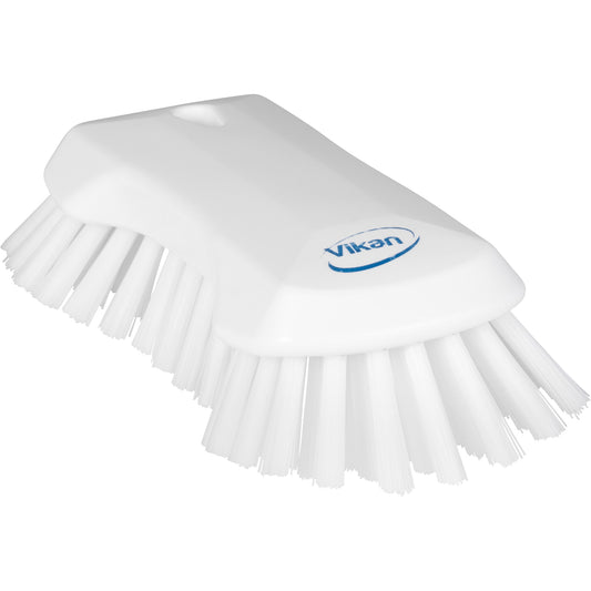 Hand Brush, Extra Stiff Bristles, 9-1/10" Long, White