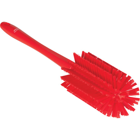 Medium Brush with Handle, Stiff Bristles, 17" Long, Red