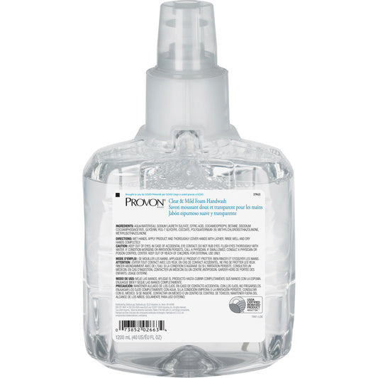 Provon® Clear & Mild Hand Soap, Foam, 1200 ml, Unscented