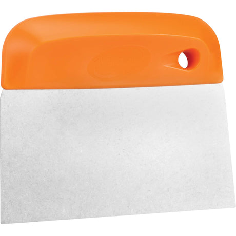 Flexible Stainless Steel Dough Cutter/Scraper, Orange, 4-1/2" W x 5-3/4" L