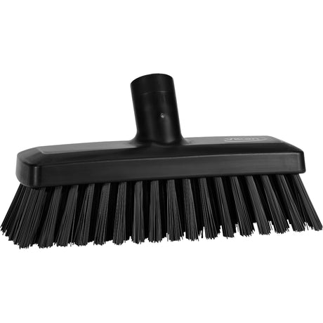 Compact Wall/Deck Broom, Stiff Bristles, 8-9/10", Polyester/Polypropylene, Black