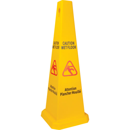 RMP Maintenance Products Wet Floor Safety Cone, Bilingual with Pictogram