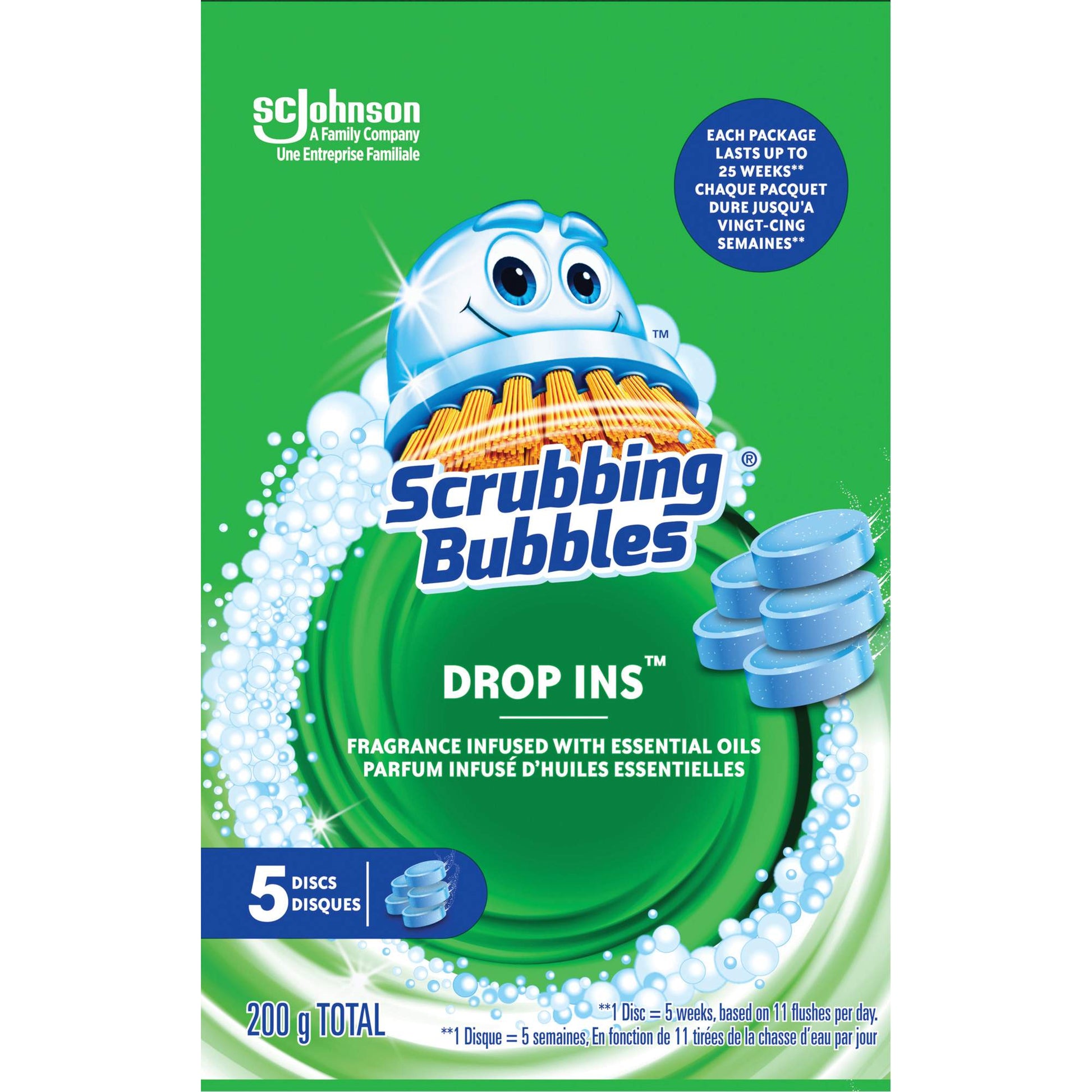 Scrubbing Bubbles® Drop-Ins™ Toilet Cleaner Discs, 200 g, Tablet