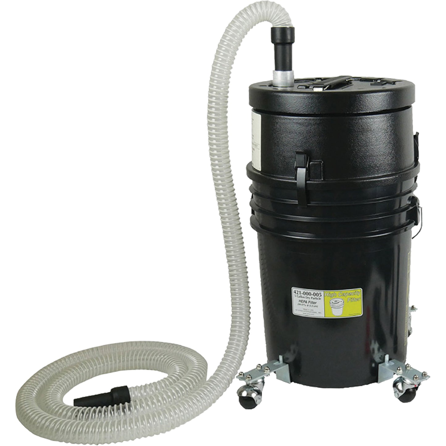 High Capacity HEPA Abatement Vacuum, Dry, 5 US Gal. (18.92 Litres)
