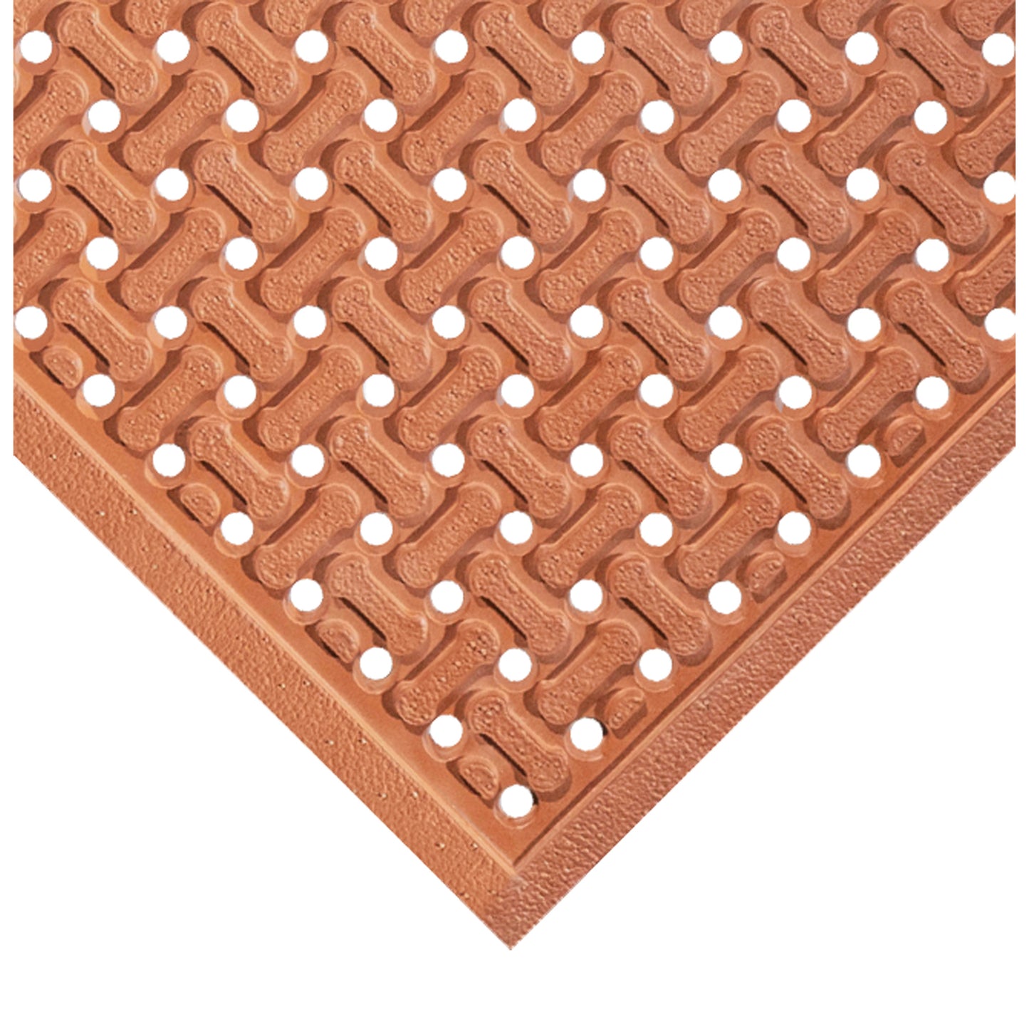 Wearwell Flow Thru Reversible Grease-Resistant SBR Safety Mats, 3' x 5' x 7/16", Red, Natural Rubber