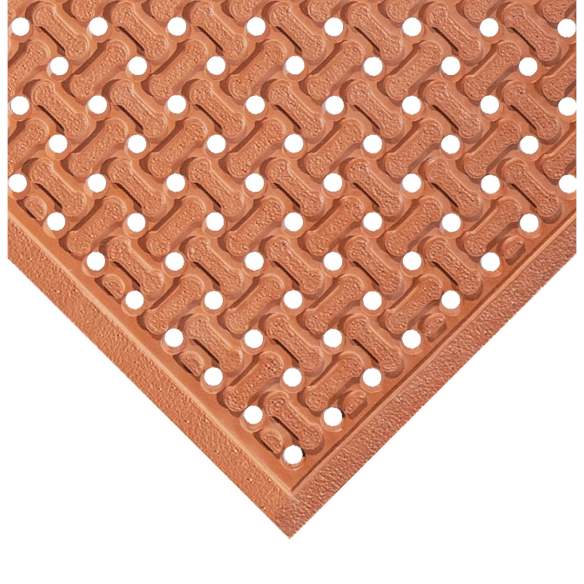 Wearwell Flow Thru Reversible Grease-Resistant SBR Safety Mats, 3' x 5' x 7/16", Red, Natural Rubber