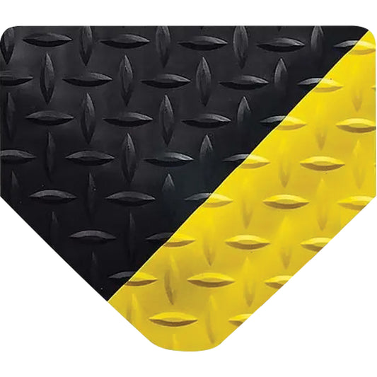 Wearwell SpongeCote Anti-fatigue Floor Mat with WOW! No-slide Finish, Nitrile/PVC, 4' W x 75' L, 9/16" Thick, Black/Yellow
