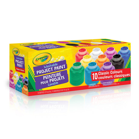 Crayola Washable Project Paint, 10 Count (Case of 6)