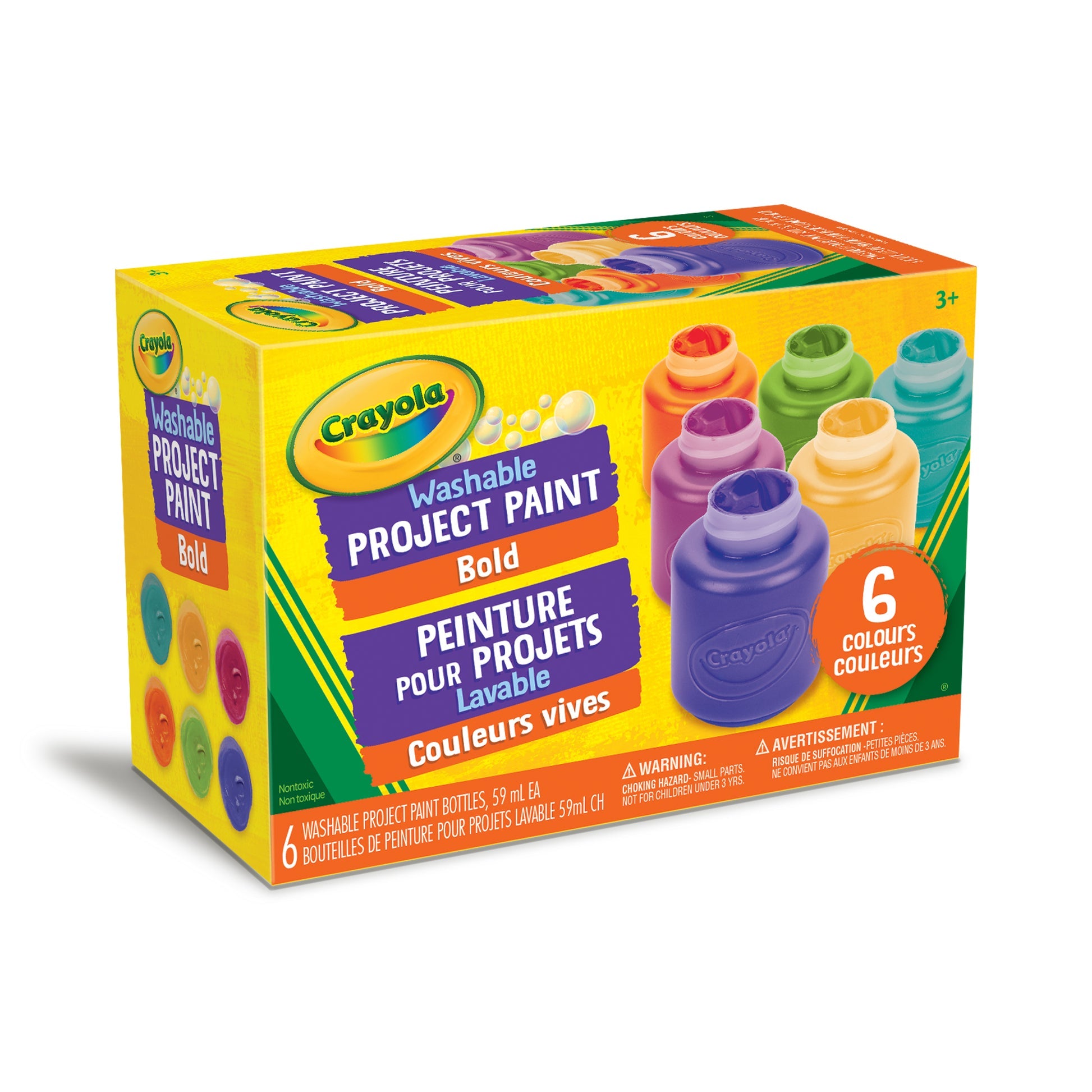 Crayola Washable Bold Project Paint, 6 Count (Case of 4)