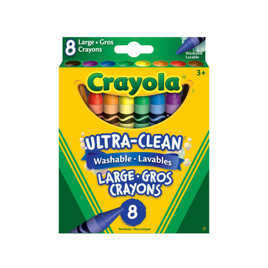 Crayola Ultra-Clean Washable Large Crayons, 8 Count (Case of 12)