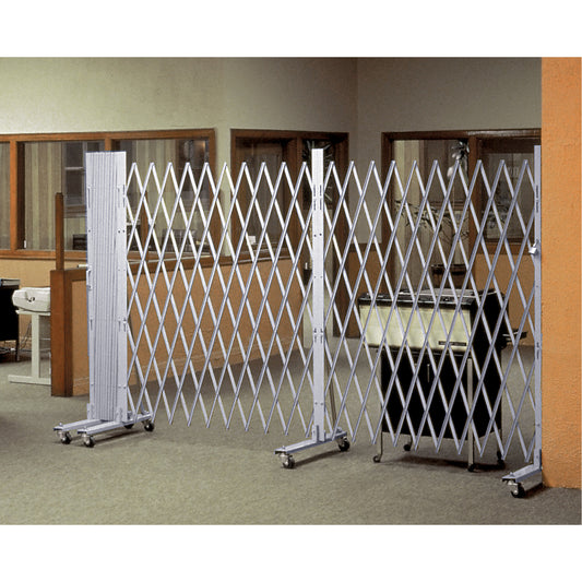 Illinois Engineered Products Portable Expanding Gates, Interlocking, 72" L x 72" H, Silver