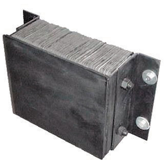 Laminated Dock Bumpers, Horizontal, Rubber/Steel, 24" W x 4" D x 12" H