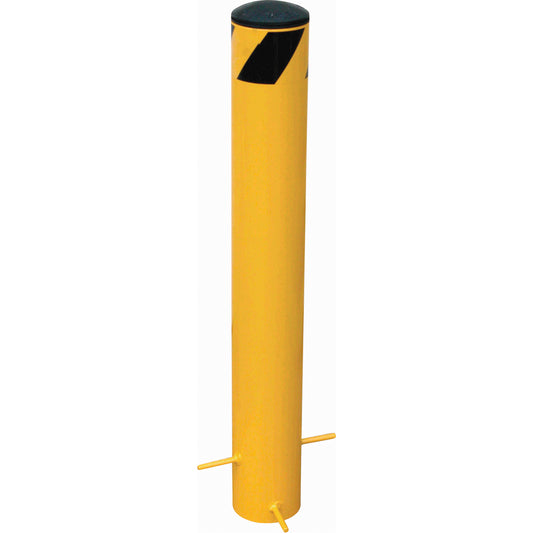 Pour-In-Place Bollards, Steel, 42-1/2" H x 5-9/16" W, Yellow