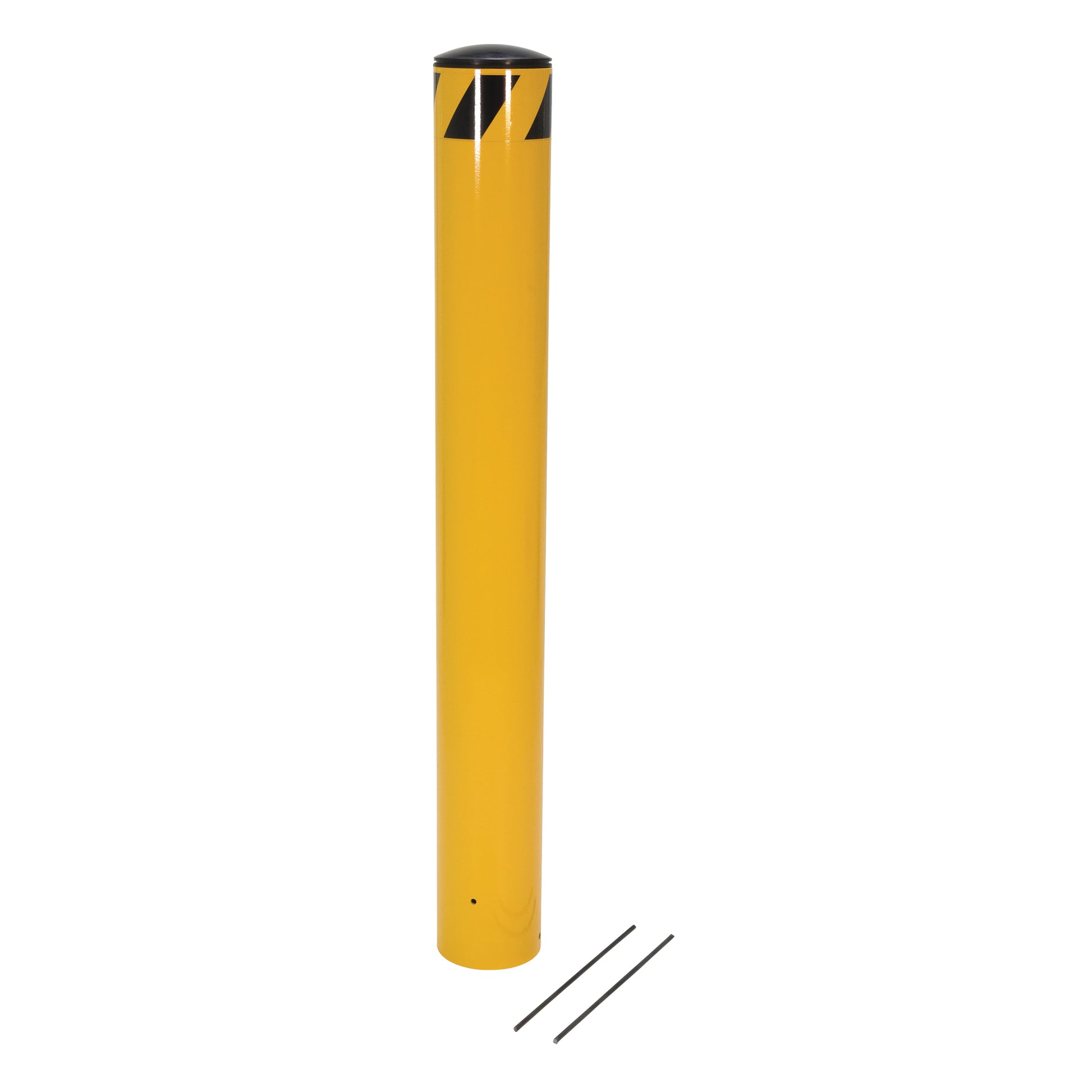 Pour-In-Place Bollards, Steel, 36-1/2" H x 5-9/16" W, Yellow