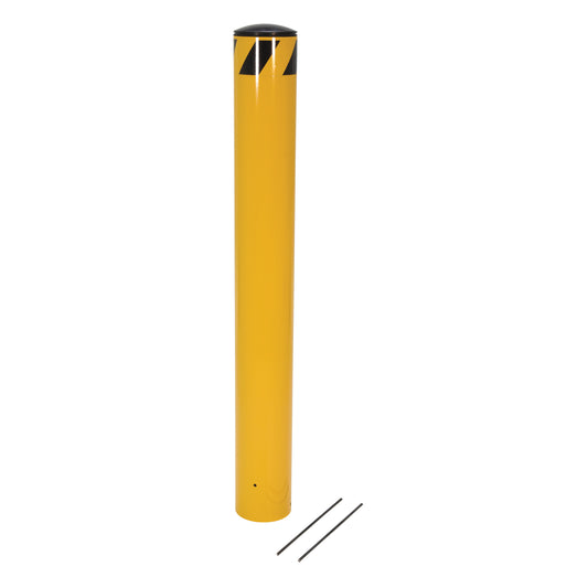 Pour-In-Place Bollards, Steel, 36-1/2" H x 5-9/16" W, Yellow