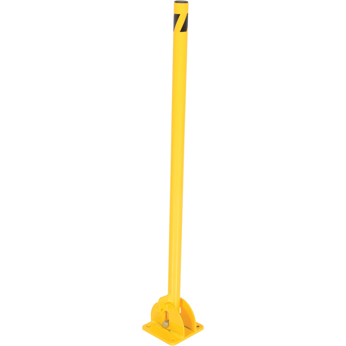 Fold-Down Bollards, Steel, 42" H x 1-3/4" W, Yellow