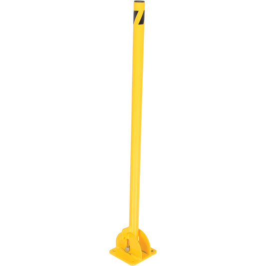 Fold-Down Bollards, Steel, 42" H x 1-3/4" W, Yellow