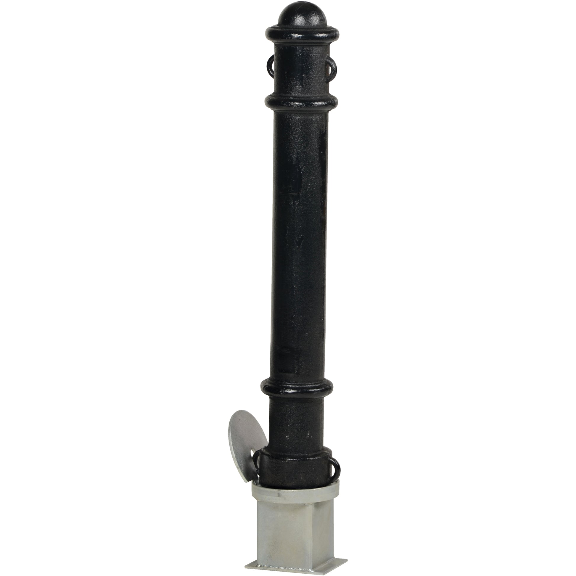 Removable Ornamental Bollards, Steel, 40" H x 4-1/2" W, Black