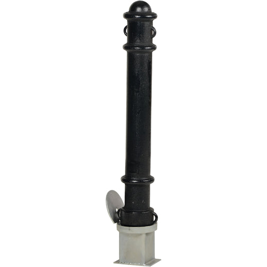 Removable Ornamental Bollards, Steel, 40" H x 4-1/2" W, Black