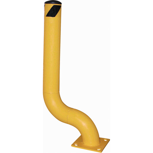 Offset Bollard, Steel, 48-1/8" H x 8" W, Yellow