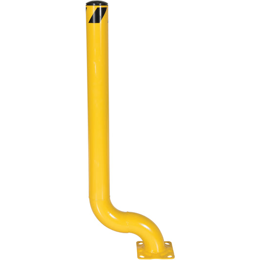 Offset Bollard, Steel, 54" H x 4-1/2" W, Yellow