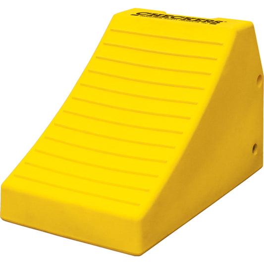 Heavy-Duty Wheel Chocks, Polyurethane, Safety Yellow, 14-1/2" W x 24-3/5" D x 16" H
