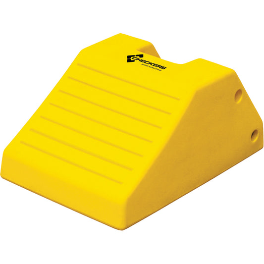 Heavy-Duty Wheel Chocks, Polyurethane, Safety Yellow, 14-9/10" W x 21-9/10" D x 10-3/5" H