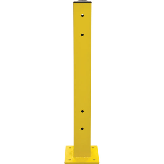 Double Guard Rail Post, Steel, 5" L x 44" H, Safety Yellow
