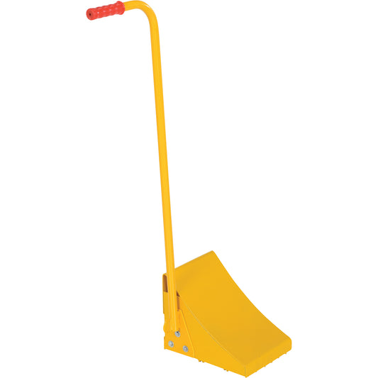 Ergo Handle Wheel Chock, Steel, Yellow, 8" W x 10-3/4" D x 9-1/8" H