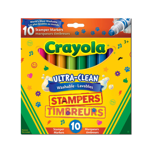 Crayola Ultra-Clean Washable Stamper Markers, 10 Count (Case of 12)