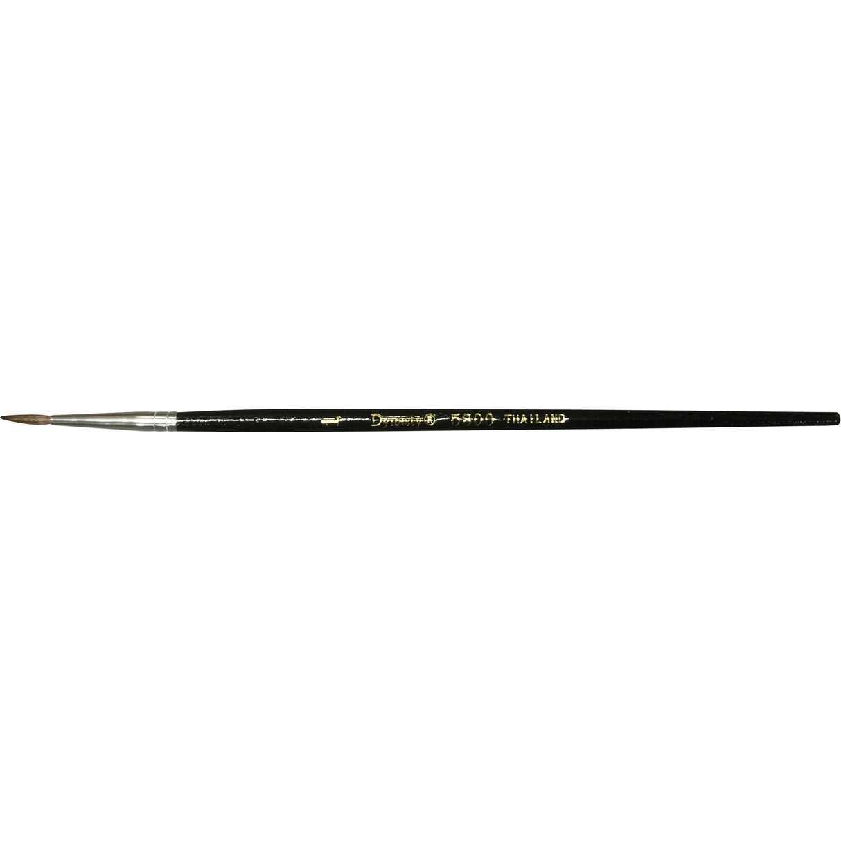 Black Pointed Bristle Artist Brush, 1.9 mm Brush Width, Camel Hair, Wood Handle