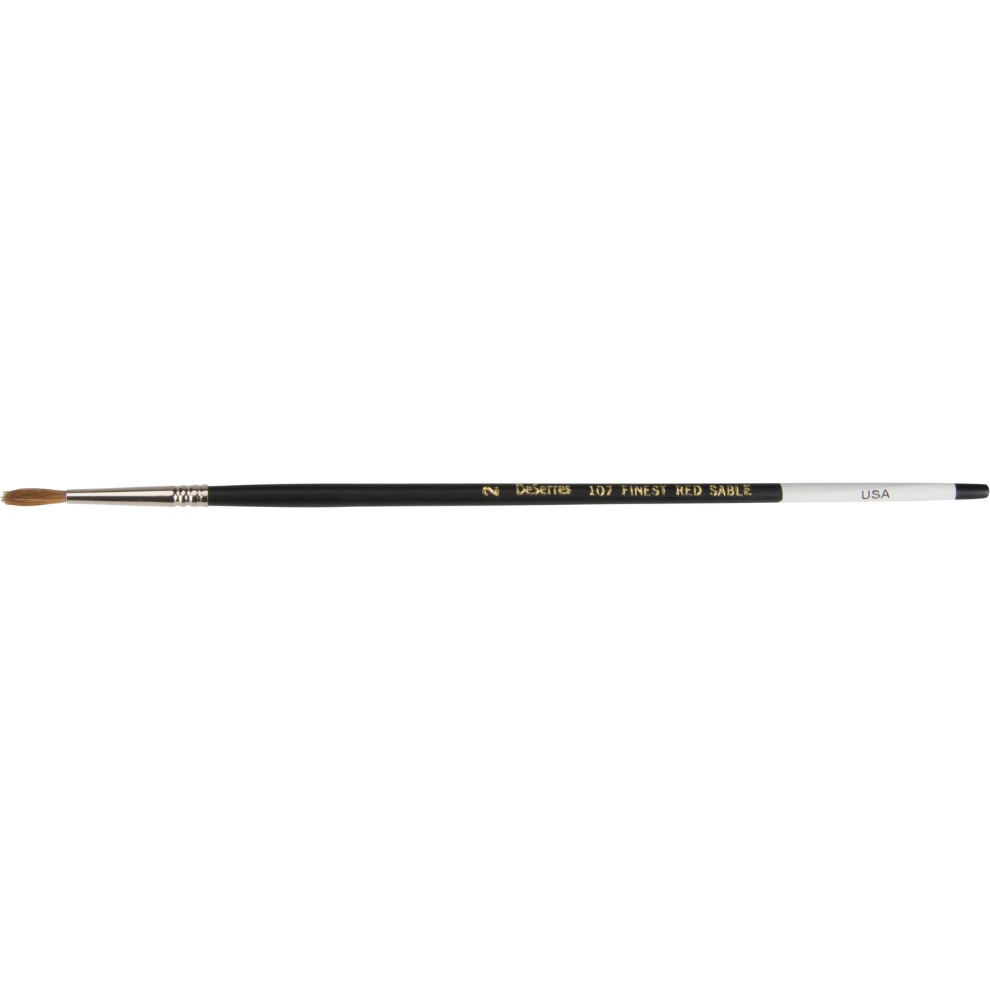 Round Artist Brush, Natural Bristles, Wood Handle, #2 Width