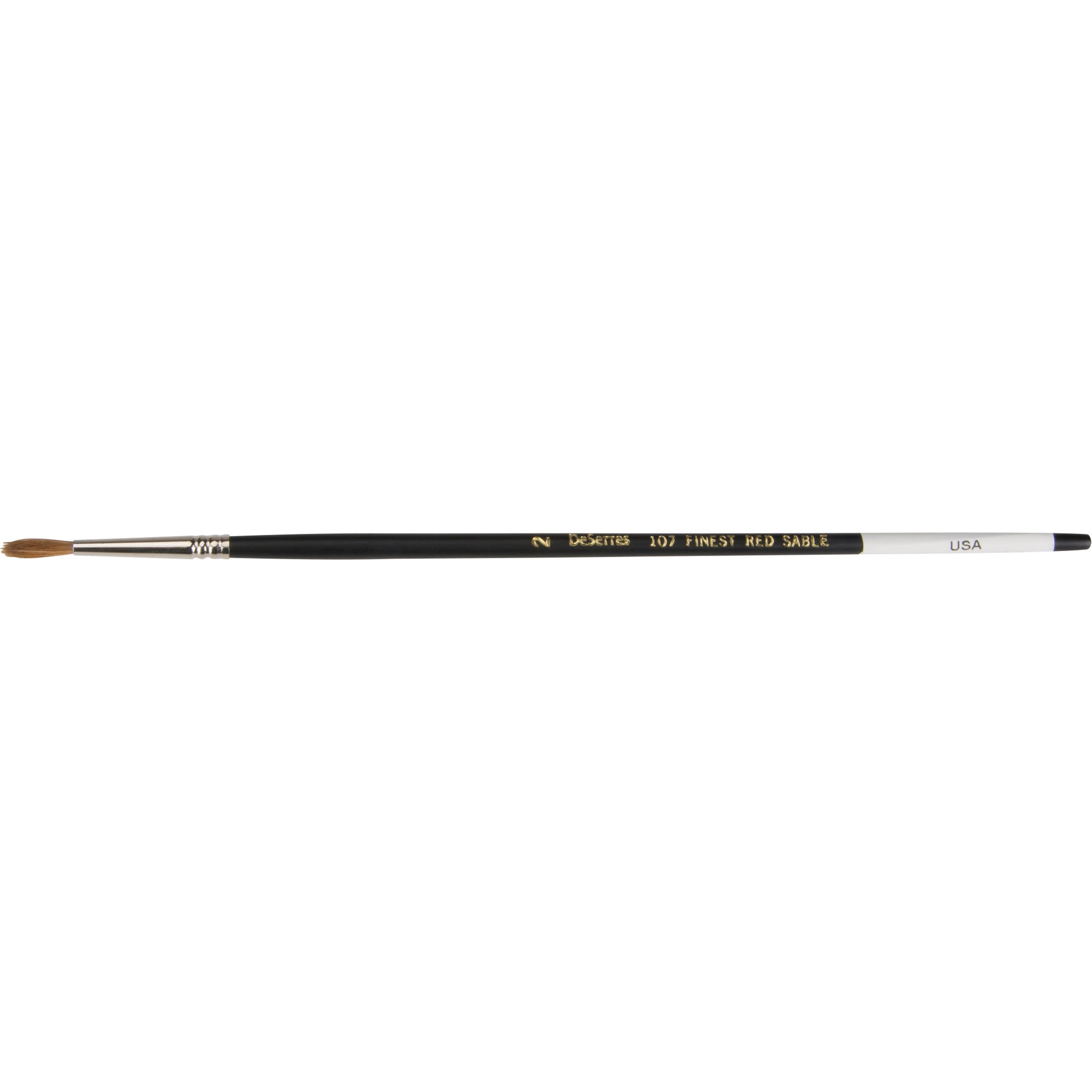 Round Artist Brush, Natural Bristles, Wood Handle, #2 Width