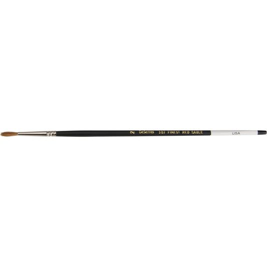 Round Artist Brush, Natural Bristles, Wood Handle, #2 Width
