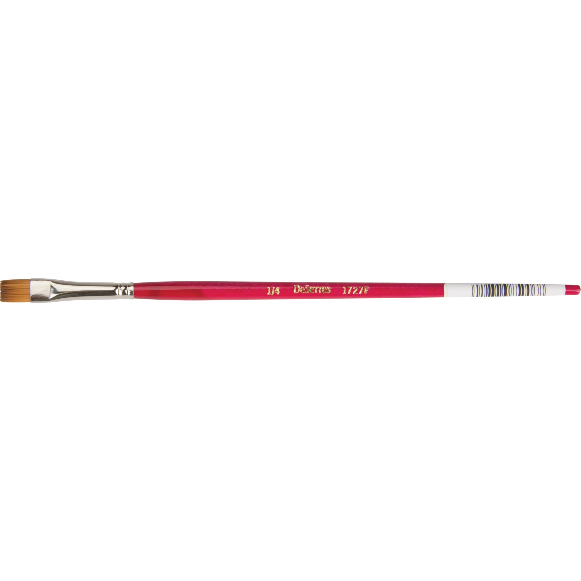 Flat Artist Brush, Synthetic, Wood Handle, 1/4" Width