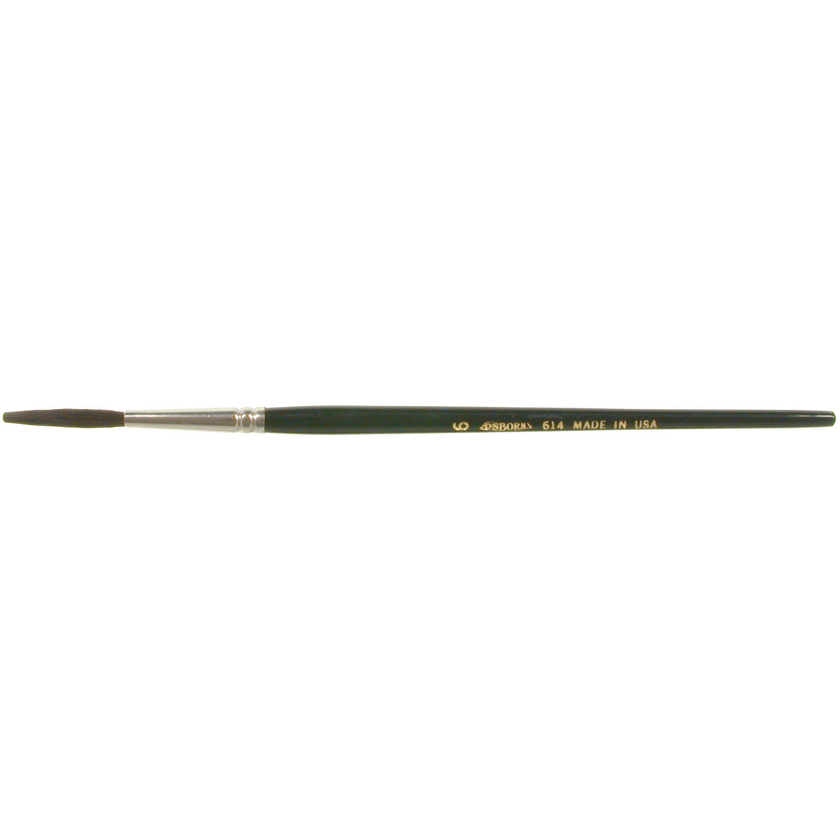 Round Lettering Marking Paint Brush, 5/32" Brush Width, Camel Hair, Wood Handle