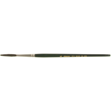 Round Lettering Marking Paint Brush, 5/32" Brush Width, Camel Hair, Wood Handle