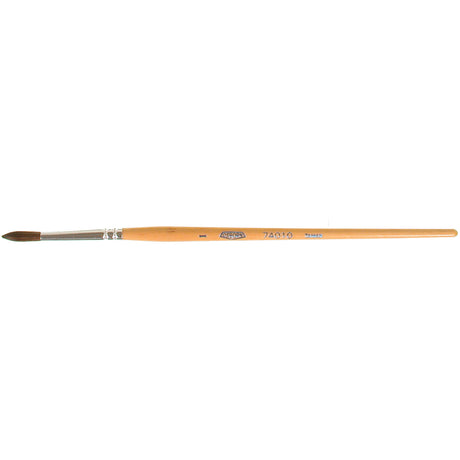 Round Lettering Lacquering Paint Brush, 9/64" Brush Width, Camel Hair, Wood Handle