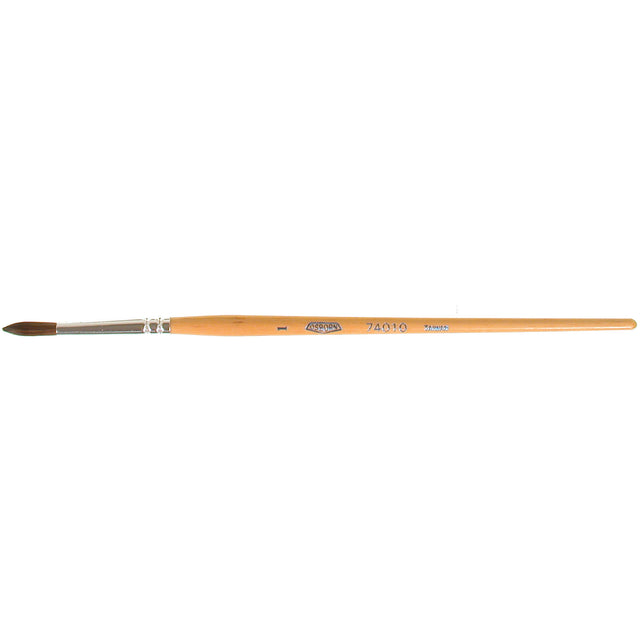 Round Lettering Lacquering Paint Brush, 9/64" Brush Width, Camel Hair, Wood Handle