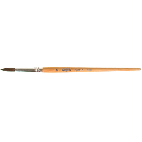 Round Lettering Lacquering Paint Brush, 13/64" Brush Width, Camel Hair, Wood Handle