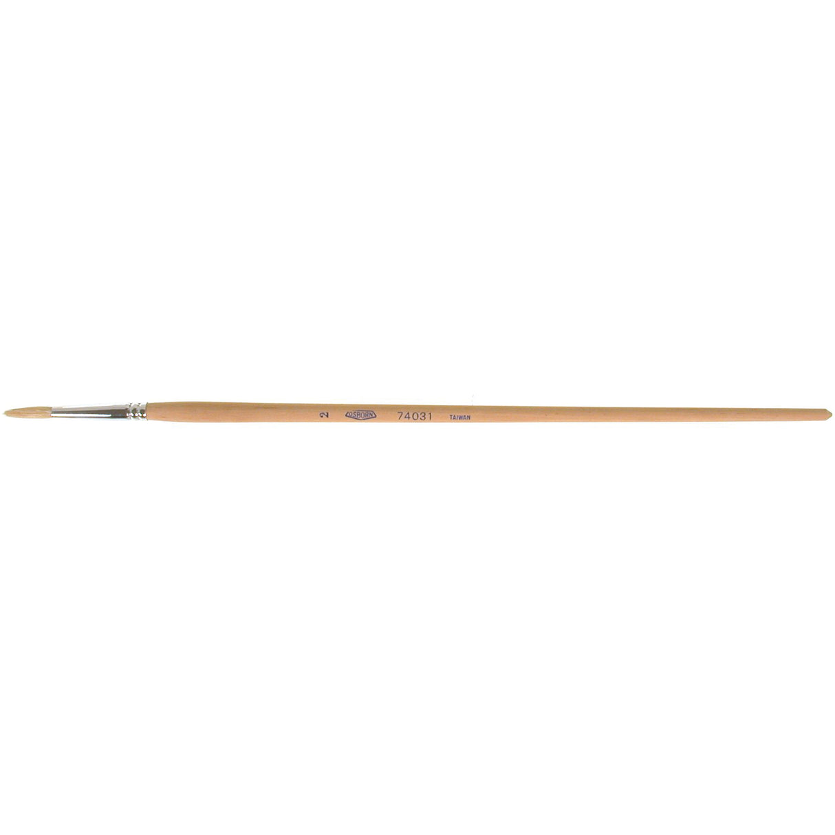Pure White Bristle Round Marking Paint Brush, 5/32" Brush Width, White China, Wood Handle