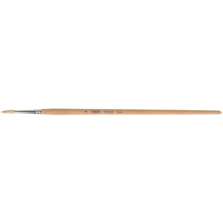 Pure White Bristle Round Marking Paint Brush, 3/16" Brush Width, White China, Wood Handle