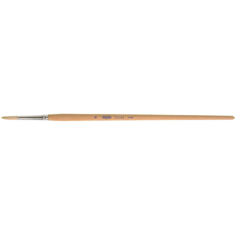 Pure White Bristle Round Marking Paint Brush, 7/32" Brush Width, White China, Wood Handle