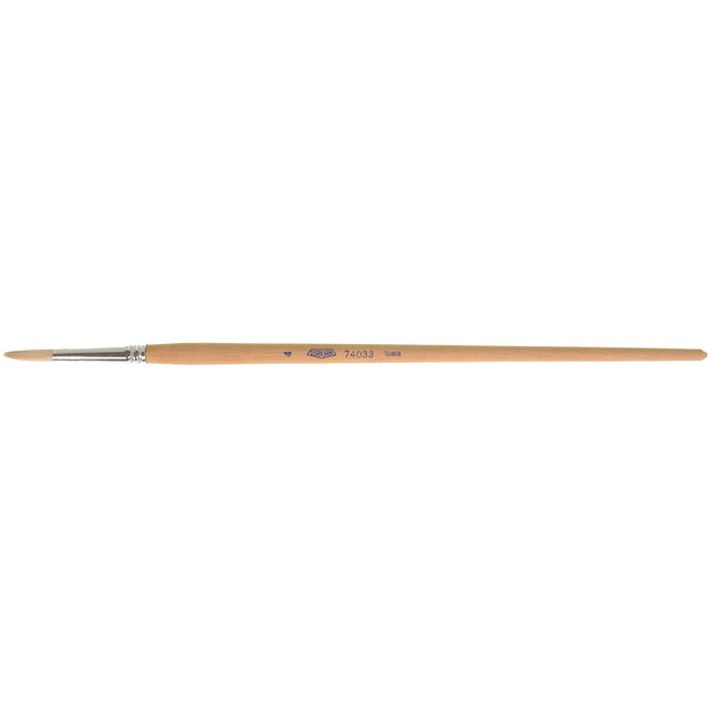 Pure White Bristle Round Marking Paint Brush, 7/32" Brush Width, White China, Wood Handle