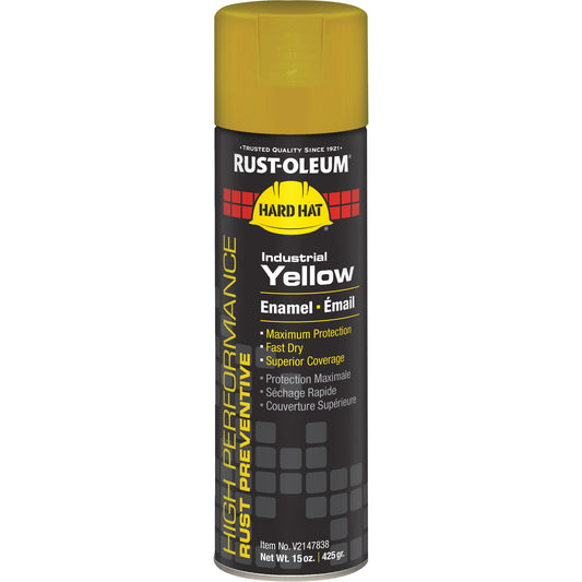 V2100 System Enamel Spray Paint, Industrial Yellow, Gloss, 15 oz., Aerosol Can