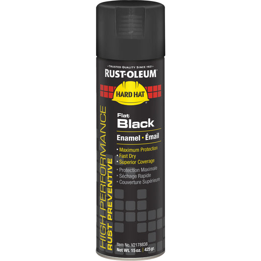 V2100 System Enamel Spray Paint, Flat Black, Flat, 15 oz., Aerosol Can