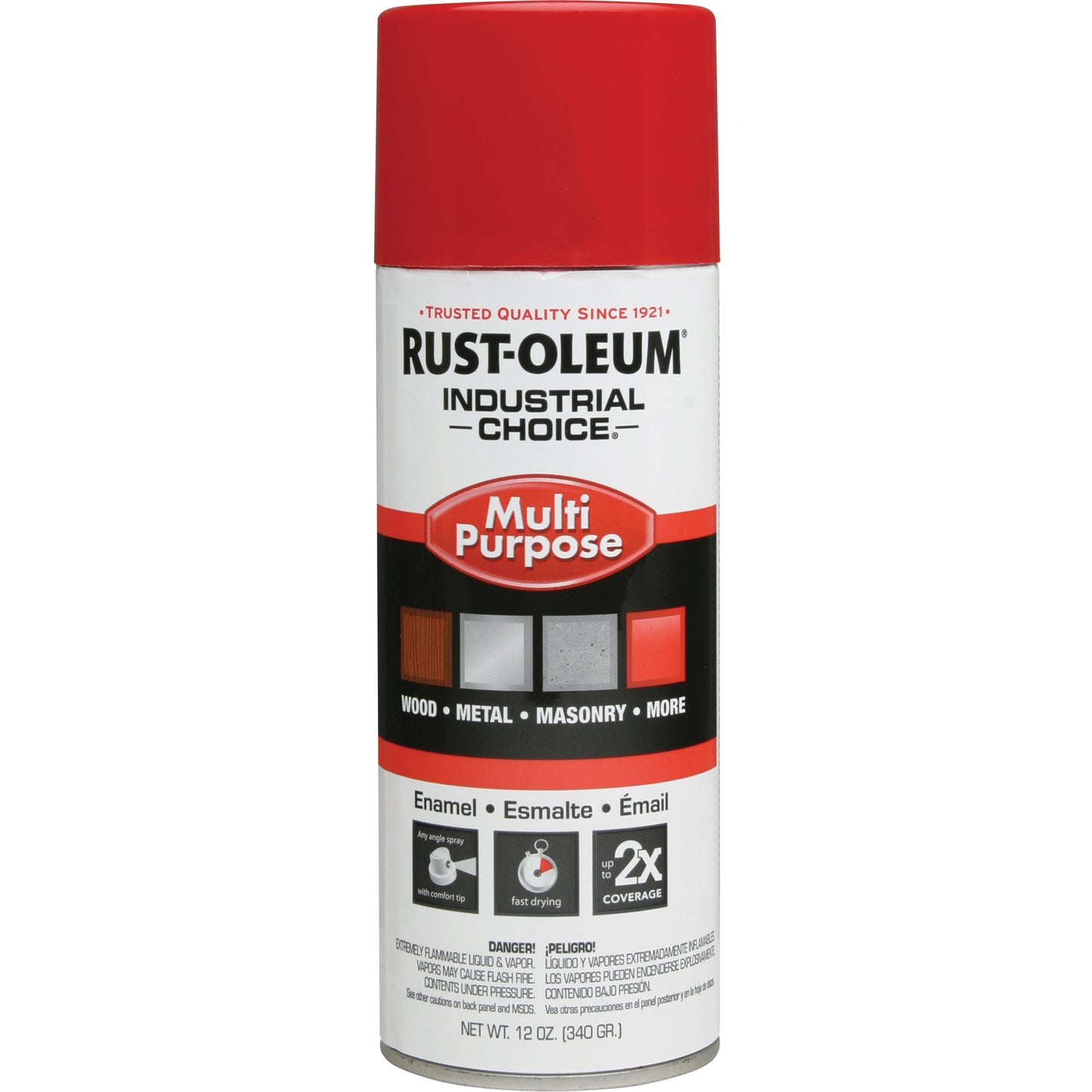 Industrial Choice® 1600 System Multi-Purpose Enamel Spray Paint, Safety Red, Gloss, 12 oz., Aerosol Can